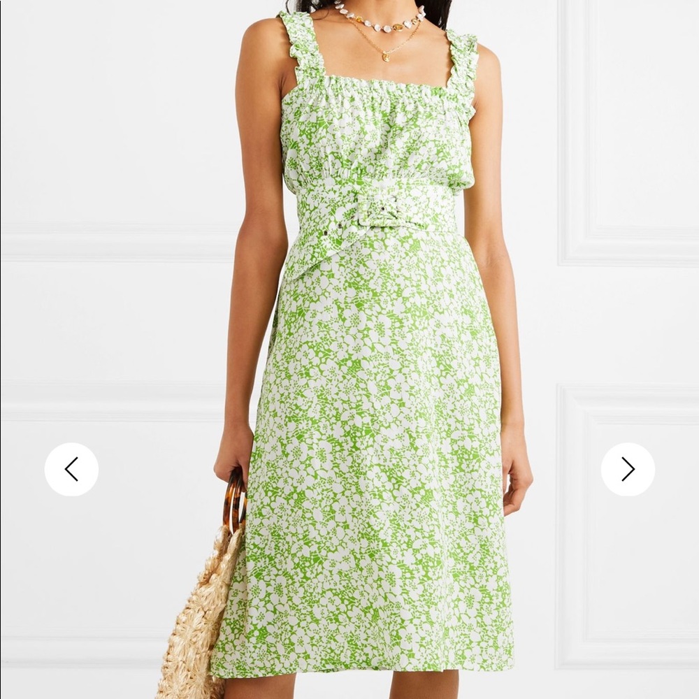 Faithfull the Brand Mae belted ruffle dress